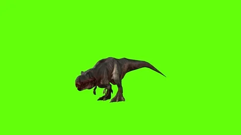 T-rex momma dinosaur idle attack green screen animation 3D rendering Stockbeeldmateriaal 280647061