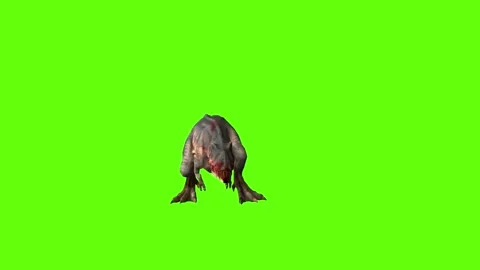 T-rex momma dinosaur idle attack green screen animation 3D rendering Stock Footage 280647355
