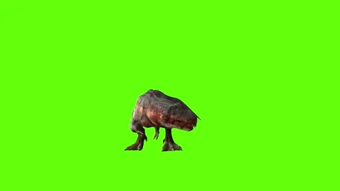 T-rex momma dinosaur look left green screen animation 3D rendering Stock Footage 280932806