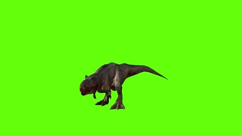 T-rex momma dinosaur look forward green screen animation 3D rendering Stockbeeldmateriaal 280932807