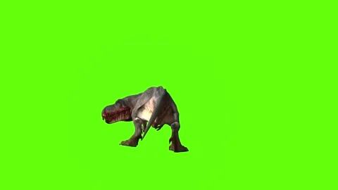 T-rex momma dinosaur look left green screen animation 3D rendering Stock Footage 280932817