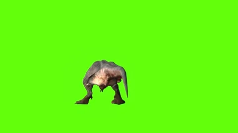 T-rex momma dinosaur look right green screen animation 3D rendering Stock Footage 280932866