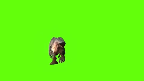 T-rex momma dinosaur mama cave bite green screen animation 3D rendering Stock Footage 280932886