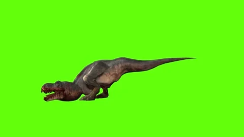 T-rex momma dinosaur mama cave loop green screen animation 3D rendering Stock Footage 280932938