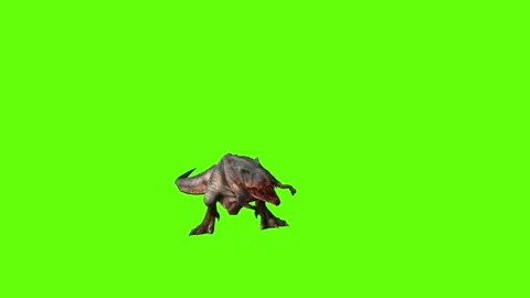 T-rex momma dinosaur raptor kill long green screen animation 3D renderin Stock Footage 280932964