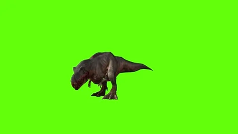 T-rex momma dinosaur roar green screen animation 3D rendering Stock Footage 280933075