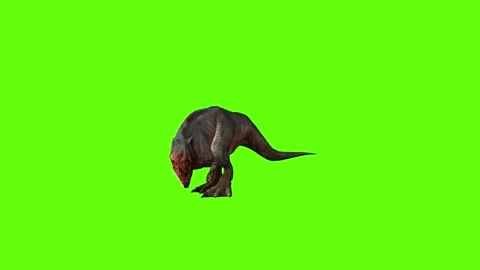 T-rex momma dinosaur roar left green screen animation 3D rendering Stock Footage 280933091