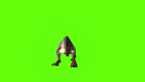 T-rex momma dinosaur run head butt left green screen animation 3D render Stock Footage 281142229