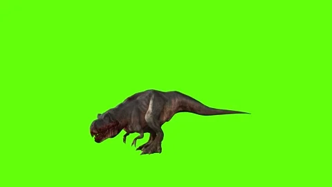 T-rex momma dinosaur step back green screen animation 3D rendering Stock Footage 281142827