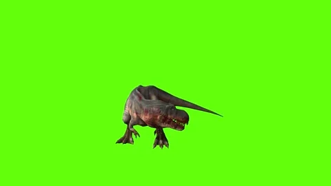 T-rex momma dinosaur turn 180 left look right  green screen animation 3 Stock Footage 281143642