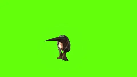 T-rex momma dinosaur walk green screen animation 3D rendering Stock Footage 281396930
