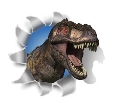 T-Rex Rips Through Your Document! Stock Illustration