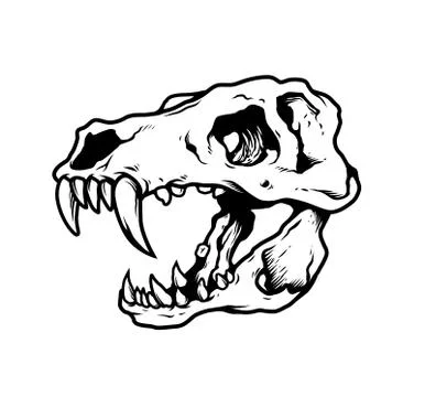 T Rex Skull Illustration Vector Illustrazione stock