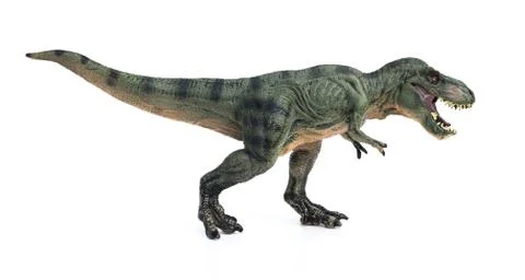 T-rex toy on white background Stock Photos