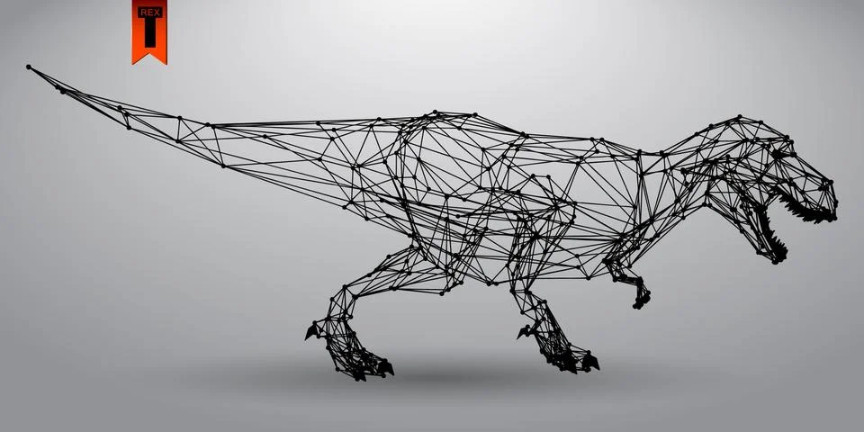 T-rex from triangles Stock Illustration
