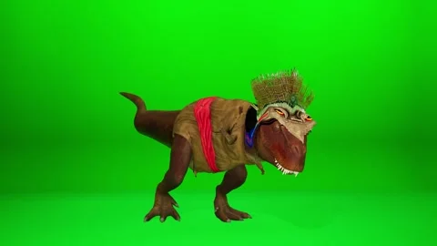 T-Rex Tribal Dance for Game Integration Stock Footage 319742914