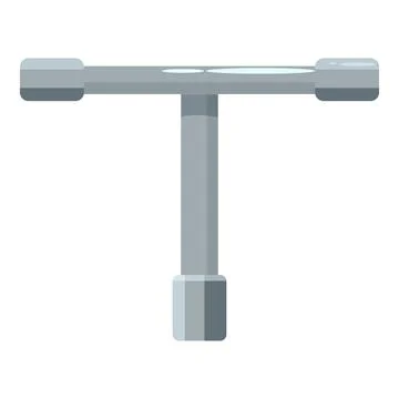 T shape wrench fixing tool lying on white background Illustrazione stock
