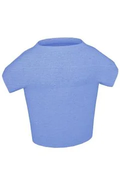 T-shirt blue 3d render textured cotton men's Stock Illustration