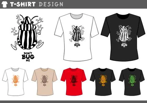 T shirt design with bug Stock Illustration