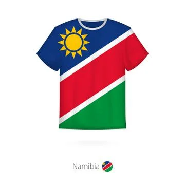 T-shirt design with flag of Namibia. Stock Illustration
