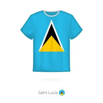 T-shirt design with flag of Saint Lucia. Stock Illustration