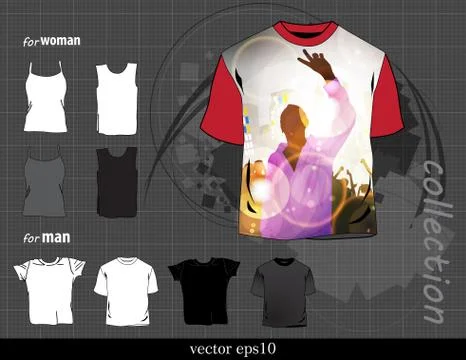 T-shirt design template Stock Illustration