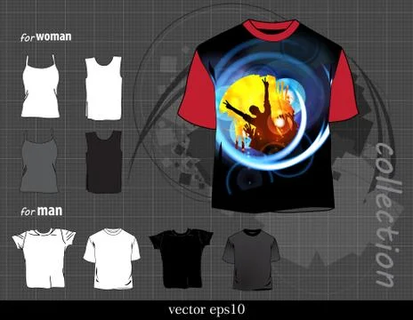 T-shirt design template Stock Illustration