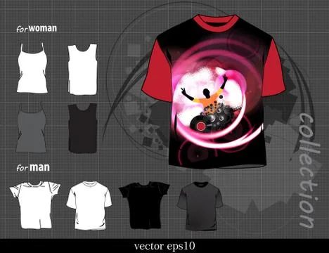 T-shirt design template Stock Illustration