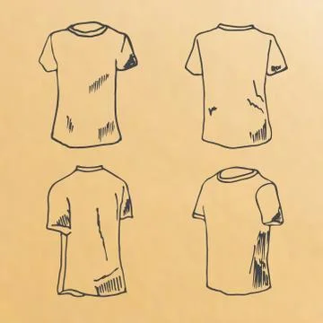 T-shirt design templates sketch Stock Illustration