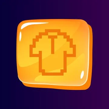 T shirt glossy ui button with pixelated icon Stock Illustration