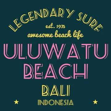 T-shirt graphics design vector. Surfing typography tshirt text. Legendary sur Illustrazione stock
