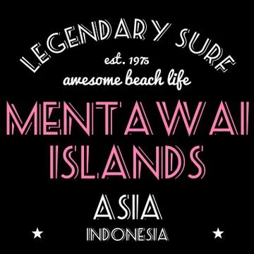 T-shirt graphics design vector. Surfing typography tshirt text. Legendary sur Illustrazione stock