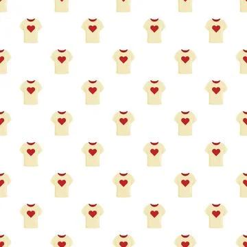 T shirt with heart seamless pattern background 스톡 일러스트