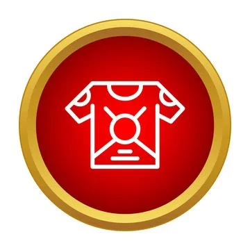 T shirt icon with abstract pattern in red circle Stock Illustration