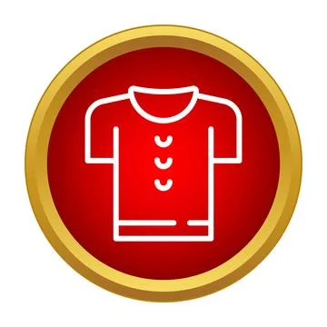 T shirt icon on red button vector symbol Stock Illustration