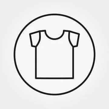 T-shirt. Icon. Vector. Editable Thin line. Universal Stock Illustration