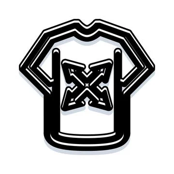 T shirt with multiple diagonal arrows icon Stock Illustration