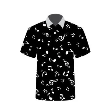 T-shirt with musical notes. Vector Illustration Illustrazione stock