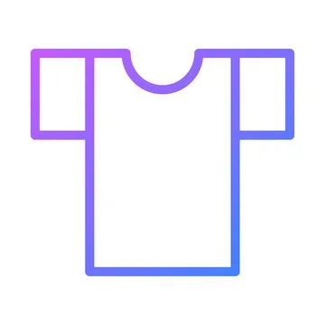 T-shirt outline design with gradient color detail 库存插图