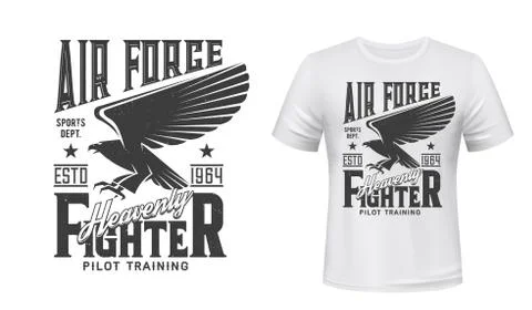 T-shirt print, air force gothic eagle hawk Stock Illustration
