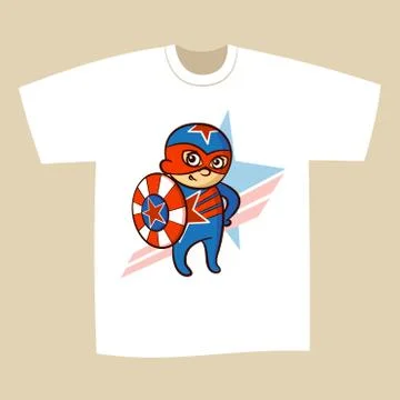 T-shirt Print Design Superhero Stock Illustration