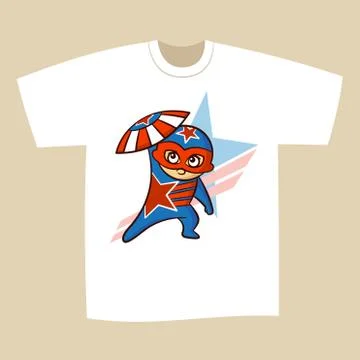 T-shirt Print Design Superhero Stock Illustration