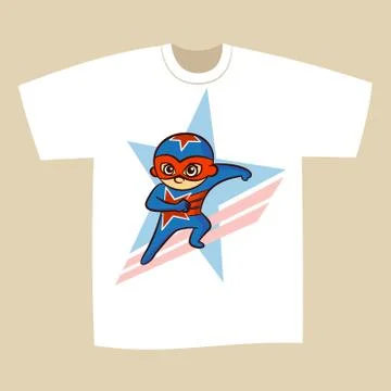 T-shirt Print Design Superhero Illustrazione stock