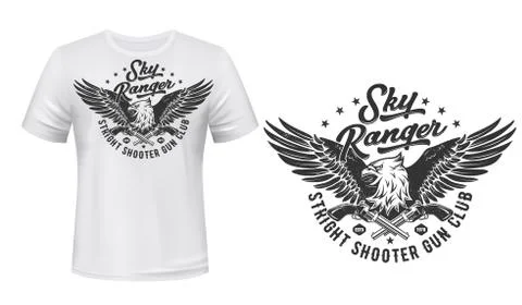 T-shirt print template, Eagle shooters club Illustrazione stock