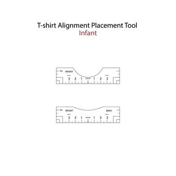 T shirt Ruler Vector Bundle. T-shirt Alignment Placement Tool Infant - front Stock Illustration