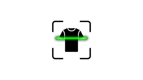 T shirt scanning with motion graphics and futuristic technology interface. Stock Footage 346498812