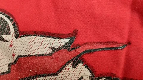 T-shirt screen printing is damaged Stock Footage 313254355