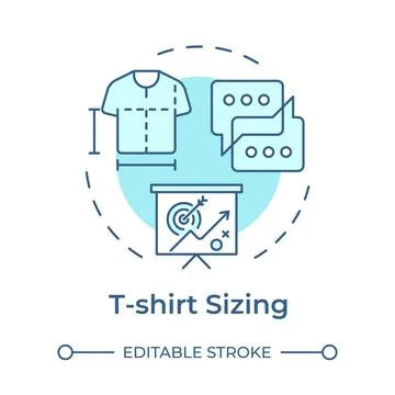 T-shirt sizing concept icon Illustrazione stock