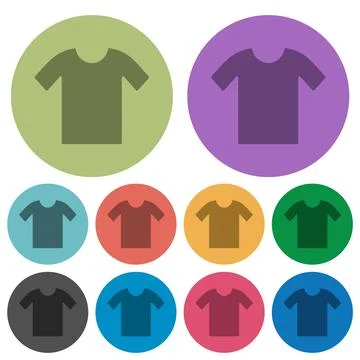 T-shirt solid color darker flat icons Stock Illustration
