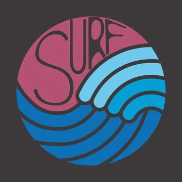 T-shirt with surf theme. Stock Illustration